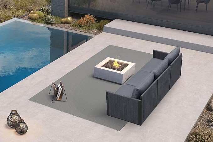 PURPLE LEAF 3 Pieces Small Conversation Set All Weather Outdoor Couch Sectional by PURPLELEAF
