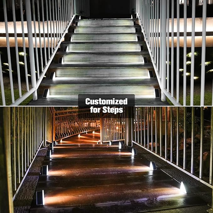 VOLISUN Solar Stair Lights 12 Pack, Solar Step Lights Waterproof IP67, Outdoor - Image 3