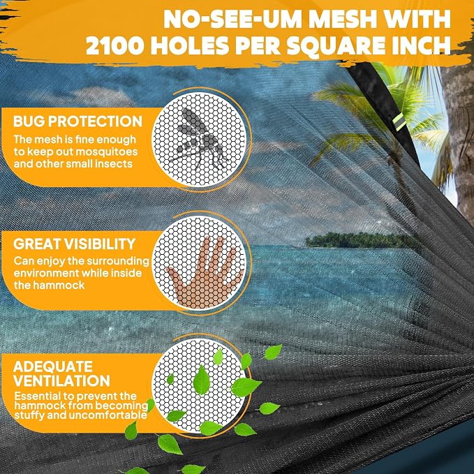 Chihee Ultra-Light Travel Camping Hammock Pop-up Net Hammock 660lbs Load - Image 5