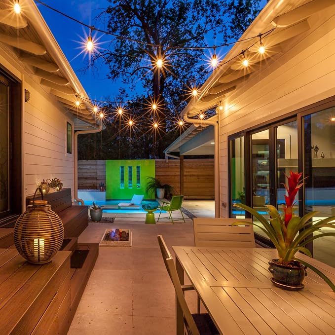 Mlambert 96FT LED Outdoor String Lights, Dimmable Waterproof Patio Lights - Image 7