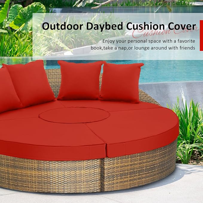 Patelai 66" Outdoor Daybed Cushion Cover Round Replacement - Image 6