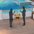 PURPLE LEAF Outdoor Bar Height Table Aluminum Patio High Bar Stools Pub Dining by PURPLELEAF
