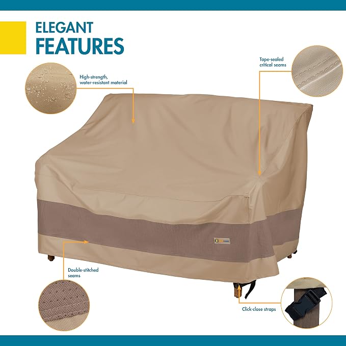 DUCKCOVERS Elegant Waterproof 52 Inch Patio Loveseat Cover, Patio Furniture - Image 10