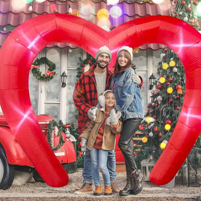 9 * 4.5FT Red Valentine Inflatables Outdoor Decorations Heart Shaped Blow up - Image 6