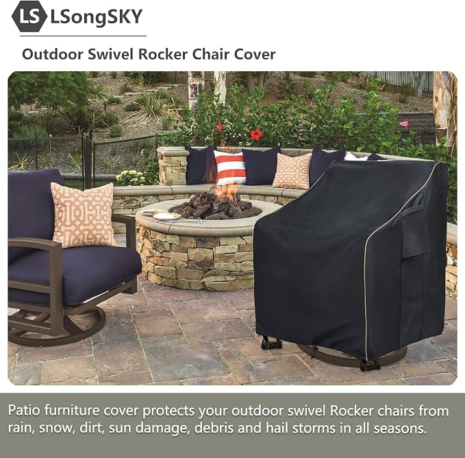 Outdoor Swivel Lounge Chair Cover 2 Pack, 35 W x 37 D x 38.5 H inches, 100% - Image 5