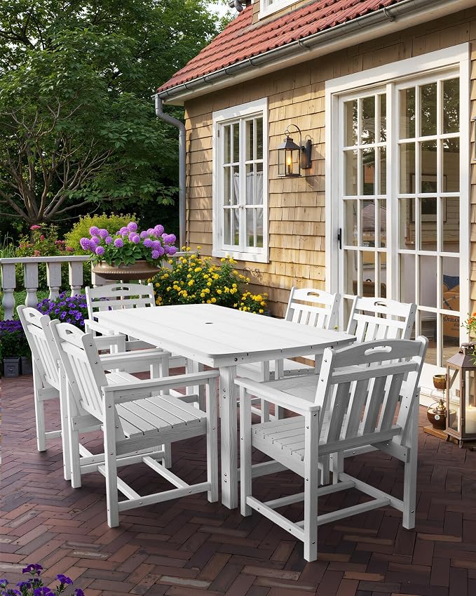 Outdoor Rectangle Dining Table, Heavy-Duty HDPE Table - Image 7