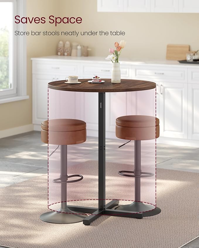 VASAGLE Round Cocktail Table, High Top Bar Pub Table - Image 5