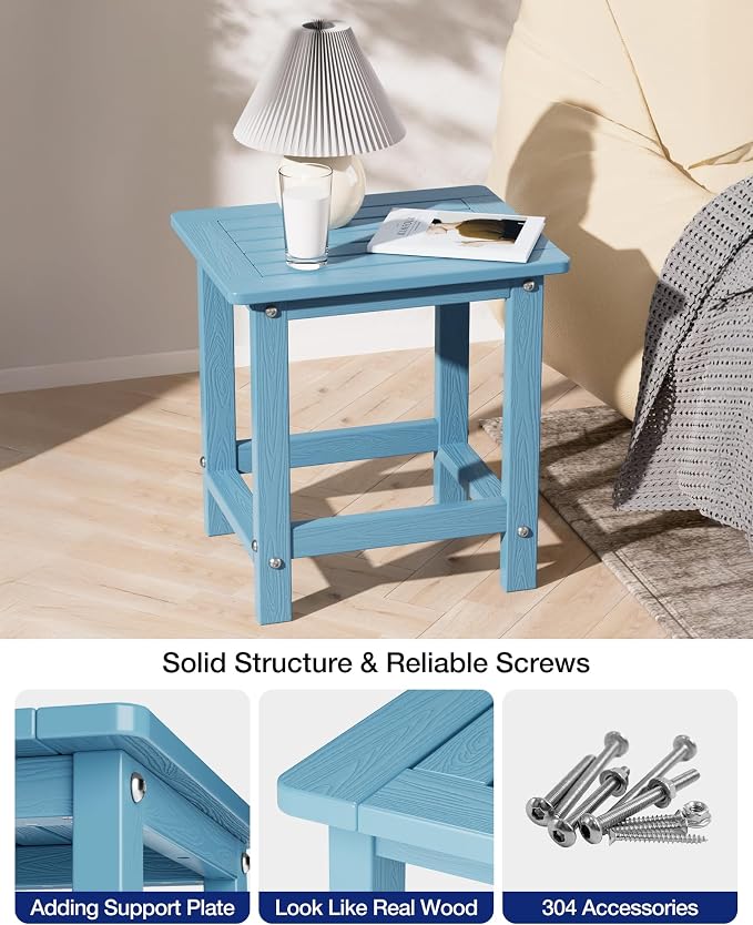 YEFU Outdoor Side Table for Patio: 16" HIPS Weather - Image 6