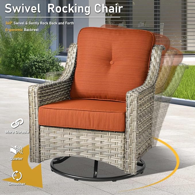 HOOOWOOO 5 Piece Patio Furniture Conversation Sets - Image 2