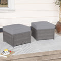 SUNSITT Outdoor Patio Ottoman Set of 2, All Weather Rattan Outdoor Ottoman Set by SUNSITT%7CPerfectYourOutdoorLiving