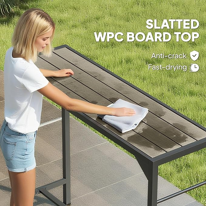 Outsunny 47" Outdoor Bar Table, Bar Height Patio Table - Image 6