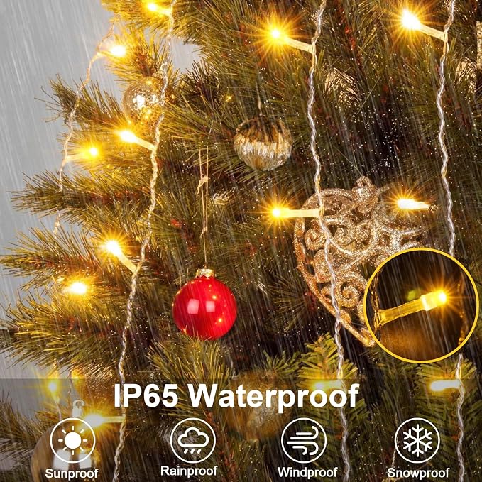 4 Pack Battery Christmas Light String 16.5Ft 50 LED Clear Wire Sting Lights - Image 4