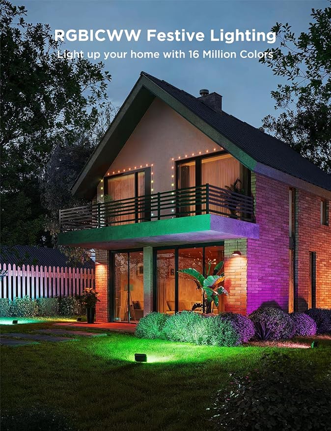 Govee Outdoor Flood Lights 2, RGBIC Warm Cold White LED Lights - Image 2