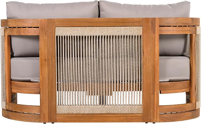Merax 4-Piece Patio Premium Acacia Wood Outdoor Furniture Set, All Weather - Image 5