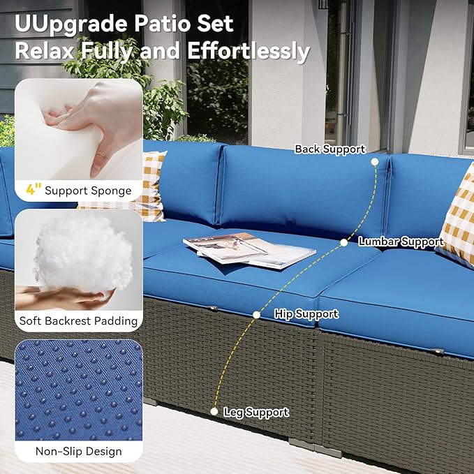 Aoxun Patio Furniture Set with Fire Pit Table, 12 Piece Outdoor Sectional Sofas - Image 2