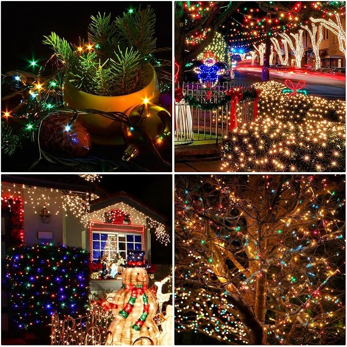 2 Pack Solar String Lights Outdoor, 200 LED Extra-Long 78 FT Solar Christmas - Image 8