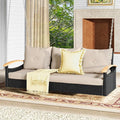DWVO 3 Seats Porch Swing Hanging Bench Swing Outdoor Wicker Patio Swing Lounge by DWVO