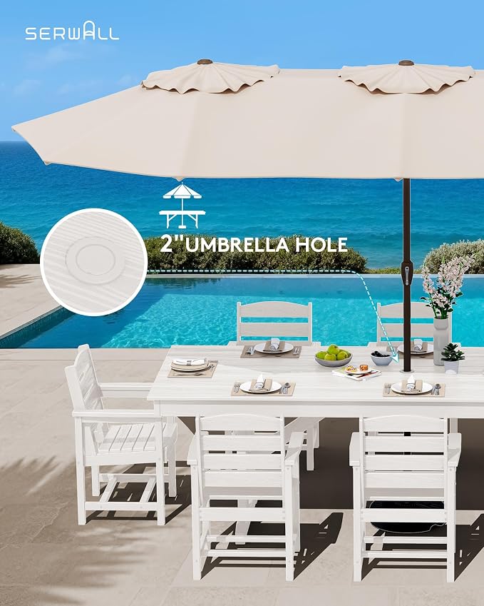 SERWALL 9 Piece Outdoor Dining Set - Image 5