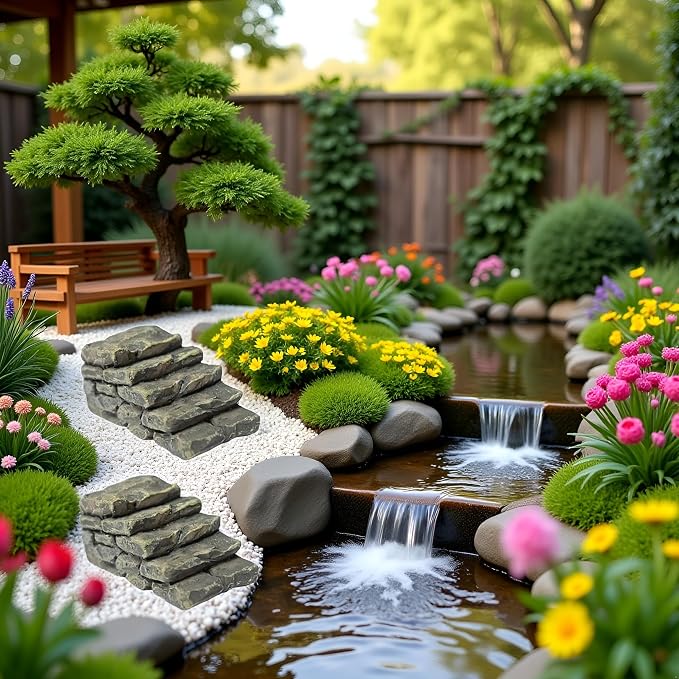 Mini Resin Bridge Stair Stone Straight Bridge Stairs Stone Steps Garden Fairy - Image 5