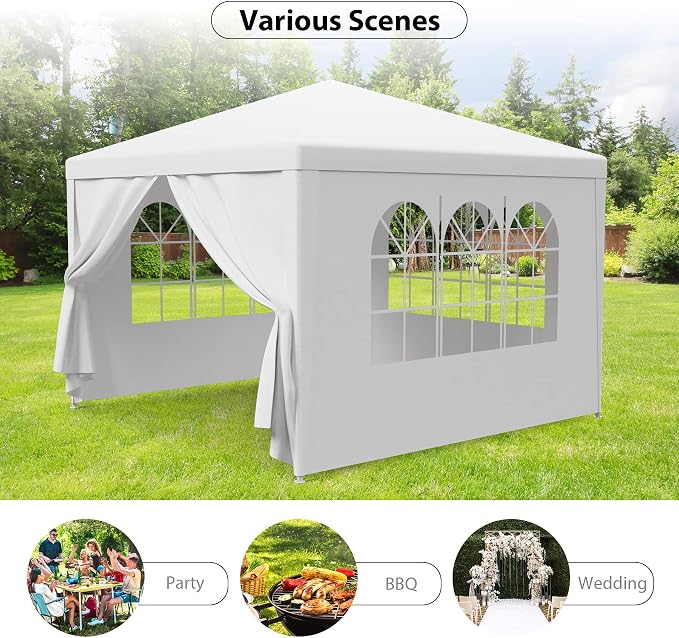 Smartxchoices 10' X 10' Outdoor White Waterproof Gazebo Canopy Tent - Image 5