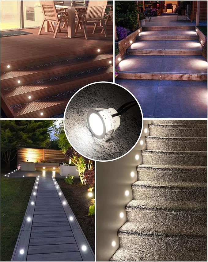 HIBOITEC Recessed LED Deck Light Kits 12V Low Voltage Landscape Lighting IP67 - Image 6