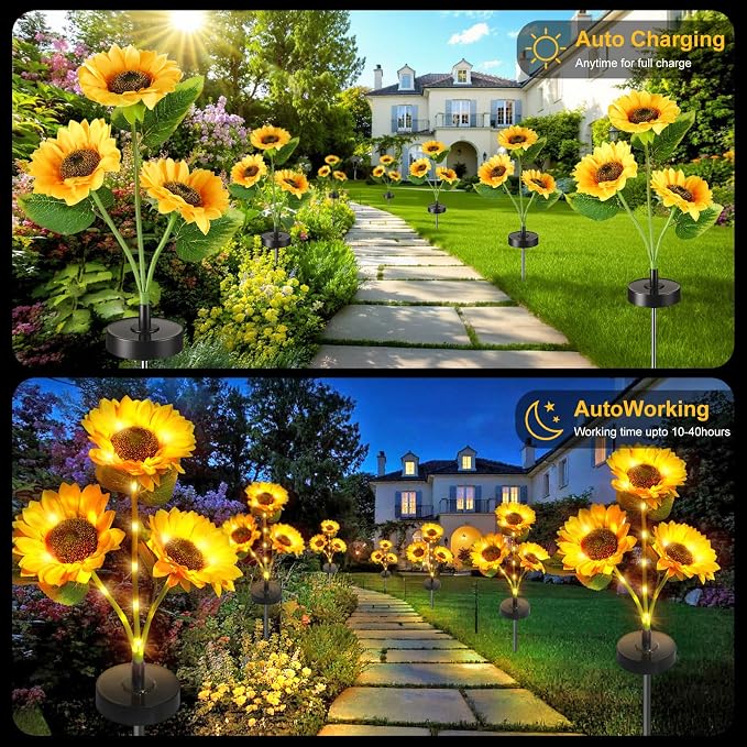 Upgraded Solar Sunflower Lights, 40-Hour Runtime - Image 4