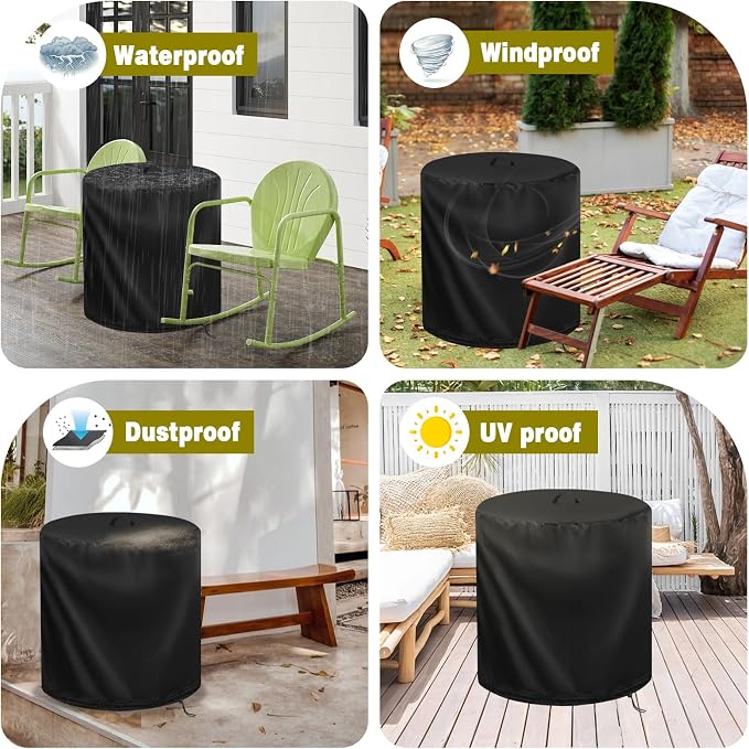 Patio Table Cover for 14.5" Round Side Table, Waterproof Outdoor Round Coffee - Image 7