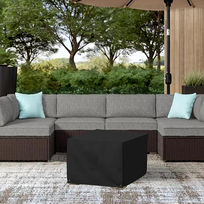 Covers & All Outdoor Ottoman Cover, 12 Oz PVC Polyester, Waterproof Ottoman - Image 7