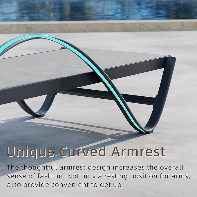 Shintenchi Patio Chaise Lounge Set of 2, Pool Chaise Lounge - Image 4