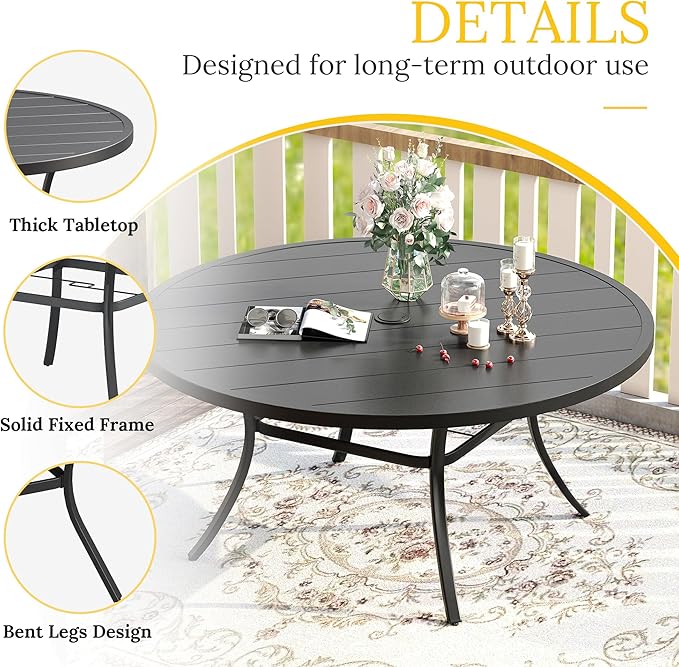 VICLLAX 50" Outdoor Round Patio Table - Image 4