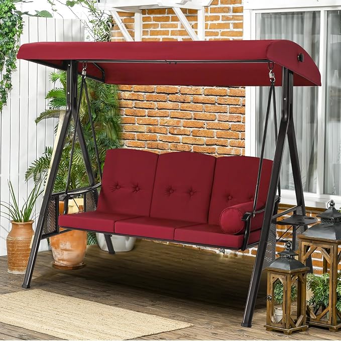 AECOJOY Outdoor Porch Swing, 3-Seat Porch Swing - Image 10