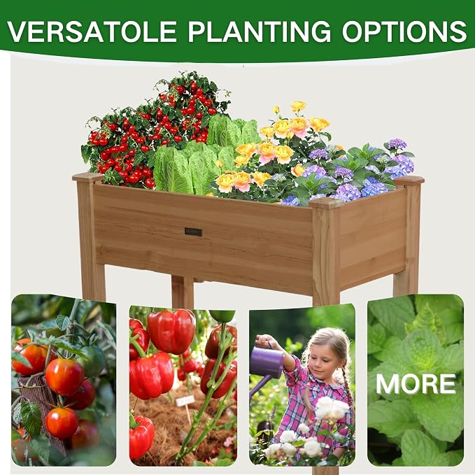 34x18x30in Wooden Raised Garden Bed - Image 4