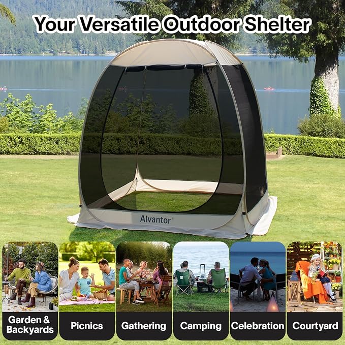 Alvantor® Screen House Gazebo, Pop Up Igloo Screened Canopy Tent - Image 8