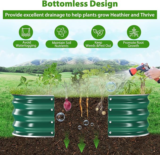 Galvanized Raised Garden Bed for Gardening, Modular Above Ground Growing - Image 7