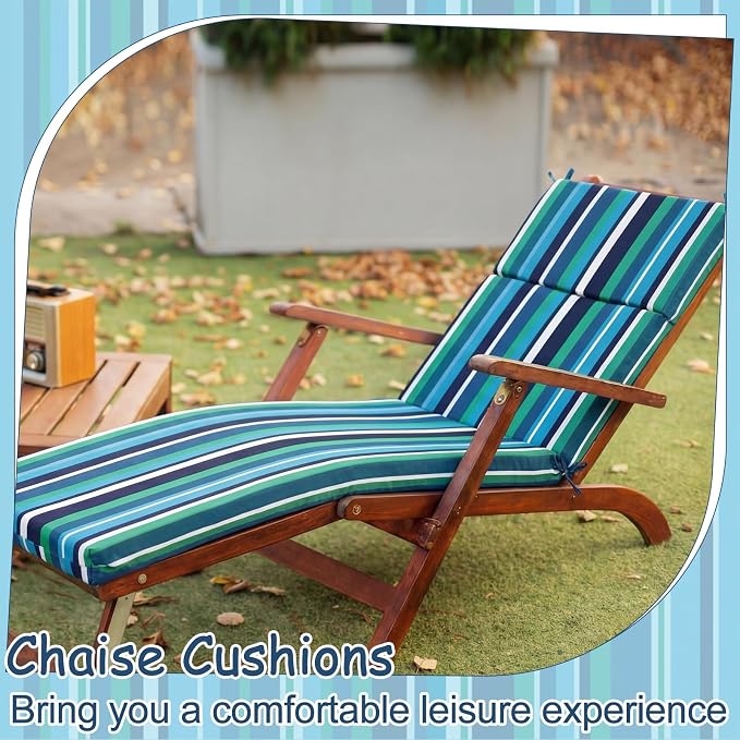 2 Pcs Indoor Outdoor Chaise Lounge Cushions Sponge Bench Outdoor Furniture - Image 6