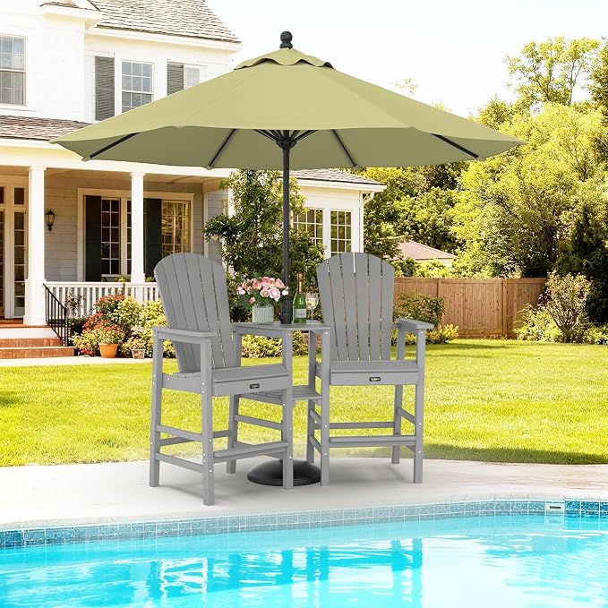 VINGLI Tall Adirondack Chairs Set of 2, All Weather HDPE Bar Height Adirondack - Image 5