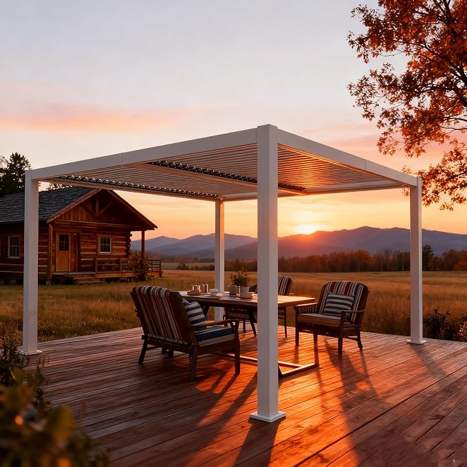 Kozyard Outdoor Louvered Pergola 10ft x 12ft Pergola Sun Shade All-Weather by Kozyard