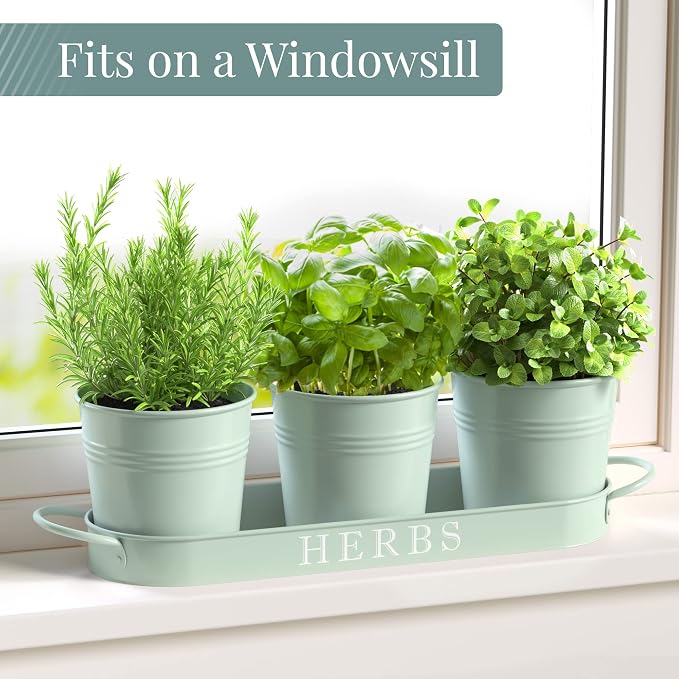 Barnyard Designs Indoor Herb Garden Planter Set - Image 3