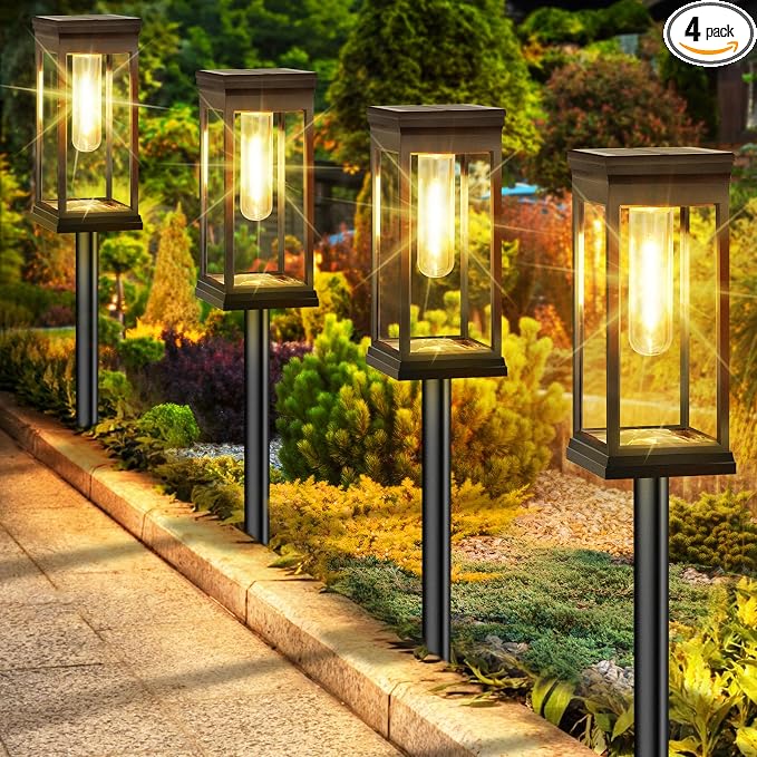 BesLowe Solar Pathway Lights Outdoor, Super Bright Outside Lights by BringYouBrightFuture