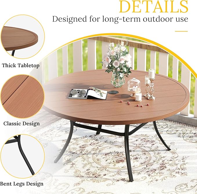 VICLLAX 50" Outdoor Round Patio Table - Image 4