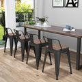 Yongchuang 18" Bar Stools Set of 4 Metal Stackable Short Stools by YongchuangInternational