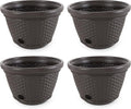 Suncast 4 Pack Wicker Hose Pot, Decorative Resin Garden Hose Storage, 100ft by Suncast