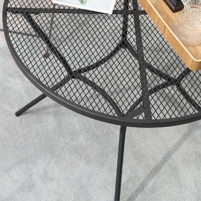 Outsunny 35" Round Outdoor Patio Bistro Dining Table, French Cafe Style - Image 6