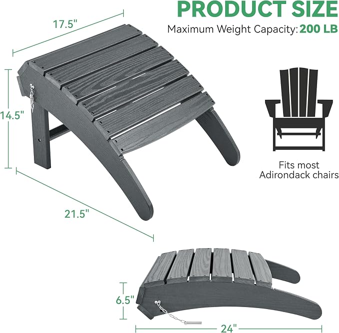 Yaheetech Adirondack Ottoman Footrest - Image 3