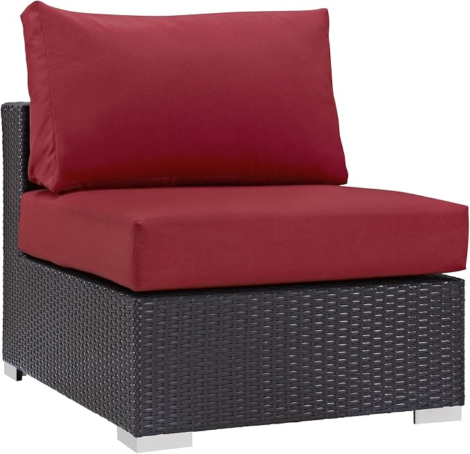 Modway Convene Wicker Rattan Outdoor Patio Sectional Sofa Armless Chair in by Modway