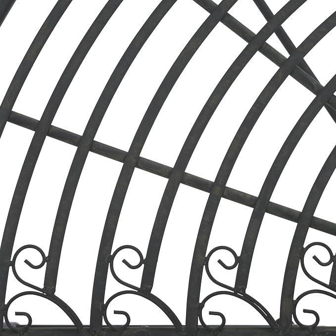 SAFAVIEH Outdoor Collection Abia Victorian Antique Black Semicircle Tree Bench - Image 9