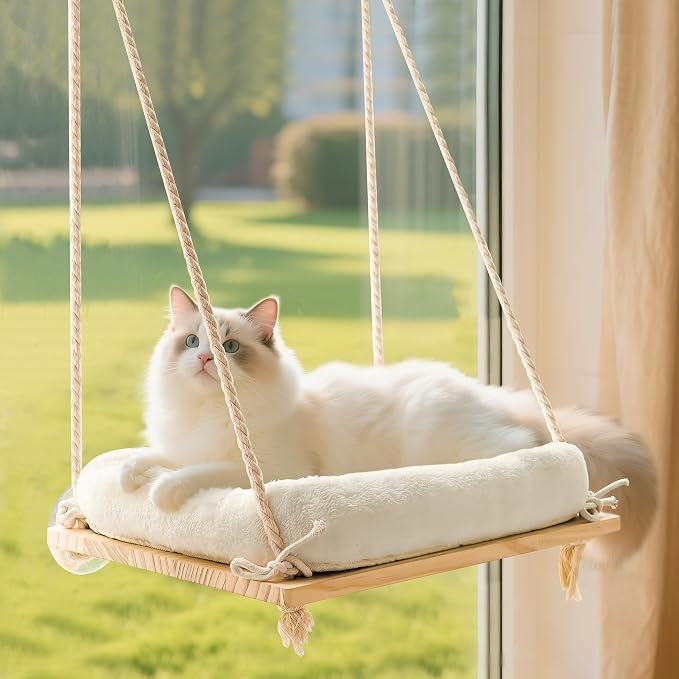 Cat Window Perch, Rustic Cat Hammock Bed by Anywish