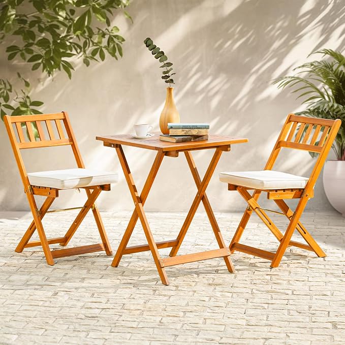 Idzo Heavy Duty 400lbs Capacity Patio Bistro Set 3 Piece Outdoor, Folding by Idzo