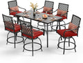 PHI VILLA 7 Piece Outdoor Bar Set, Counter Height Patio Bar Furniture by PHIVILLAThepioneerofcomfortablehouseholdsupplies