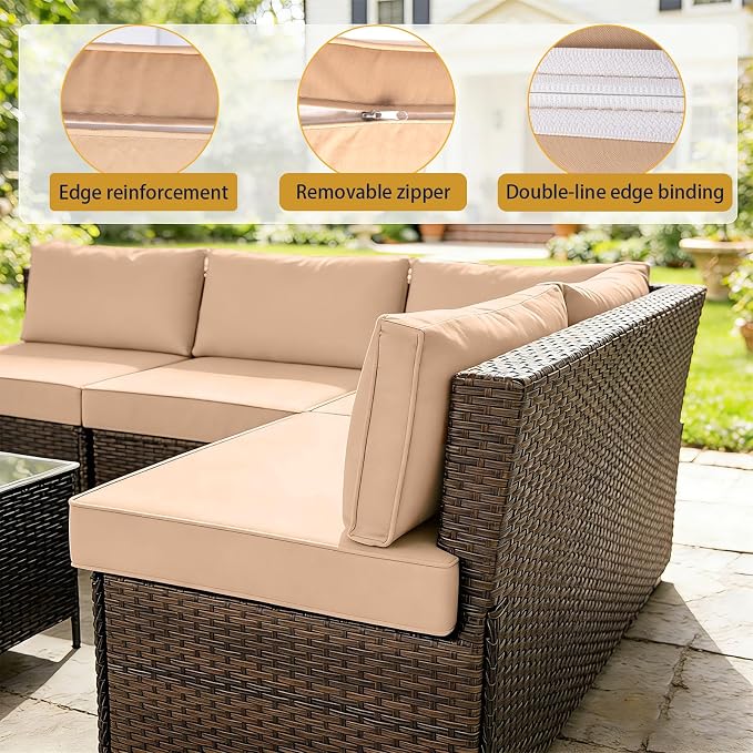 Outdoor Cushions Covers for Patio Furniture, Patio Cushion Covers Replacement - Image 4